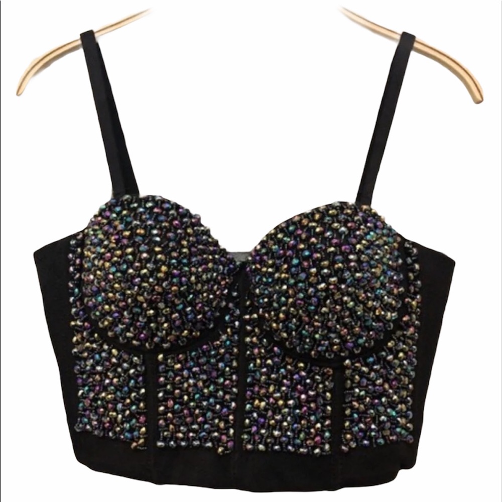 The sang Rhinestone crop top NWT